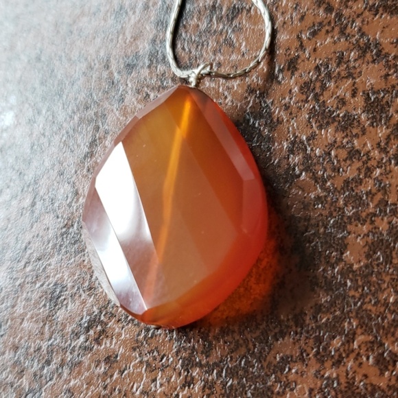 Camelian & Sterling Pendant Necklace - Picture 3 of 8